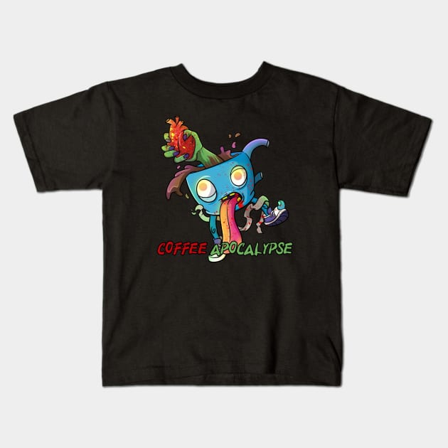 Coffee Apocalypse Kids T-Shirt by Trendy Black Sheep